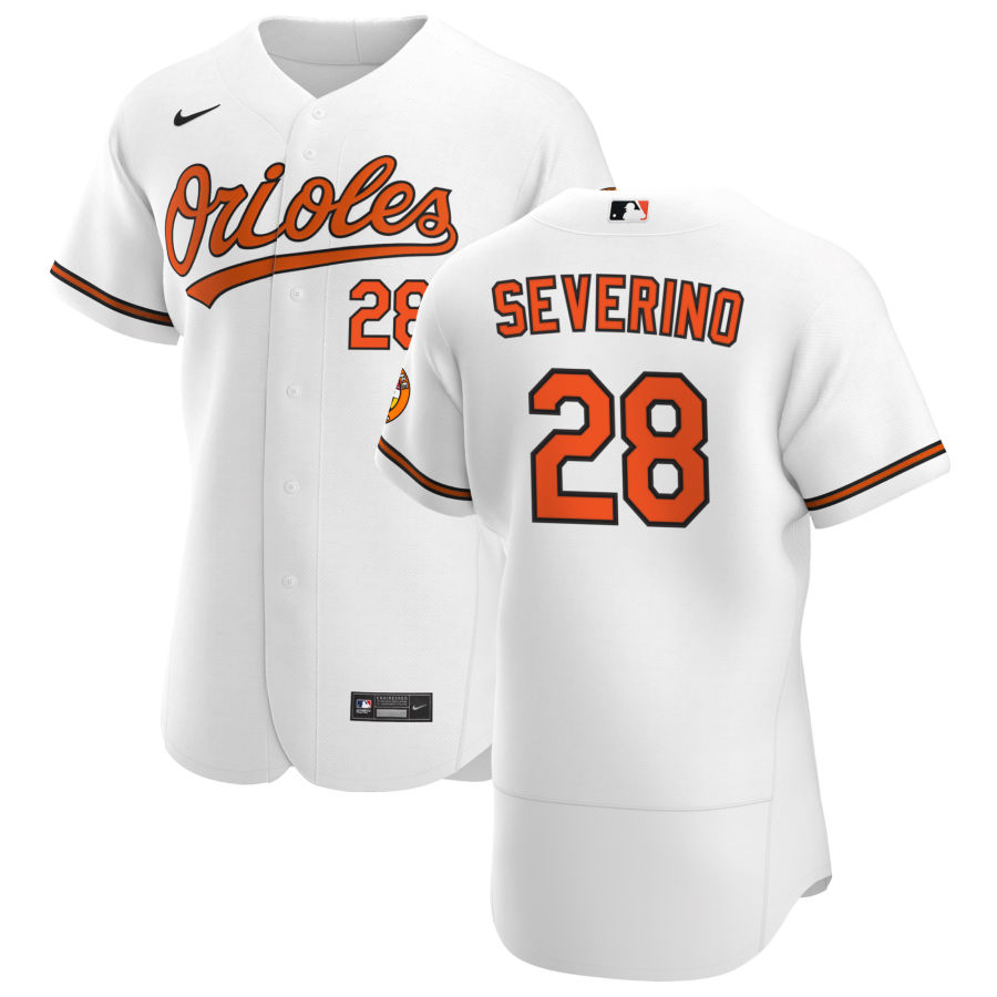 Baltimore Orioles #28 Pedro Severino Men Nike White Home 2020 Authentic Player MLB Jersey->baltimore orioles->MLB Jersey